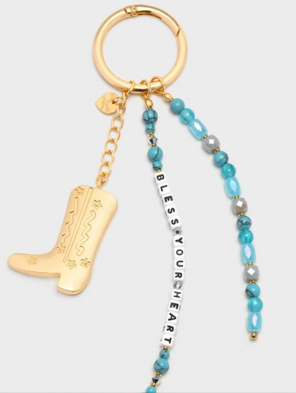 Little Words Project, "Bless Your Heart," Cowboy Boot Beaded Keychain Bag Charm